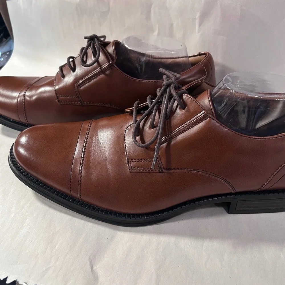 Dockers Mens‎ Garfield Cap Toe Oxford Dress Shoes Brown Size 12M NWOB